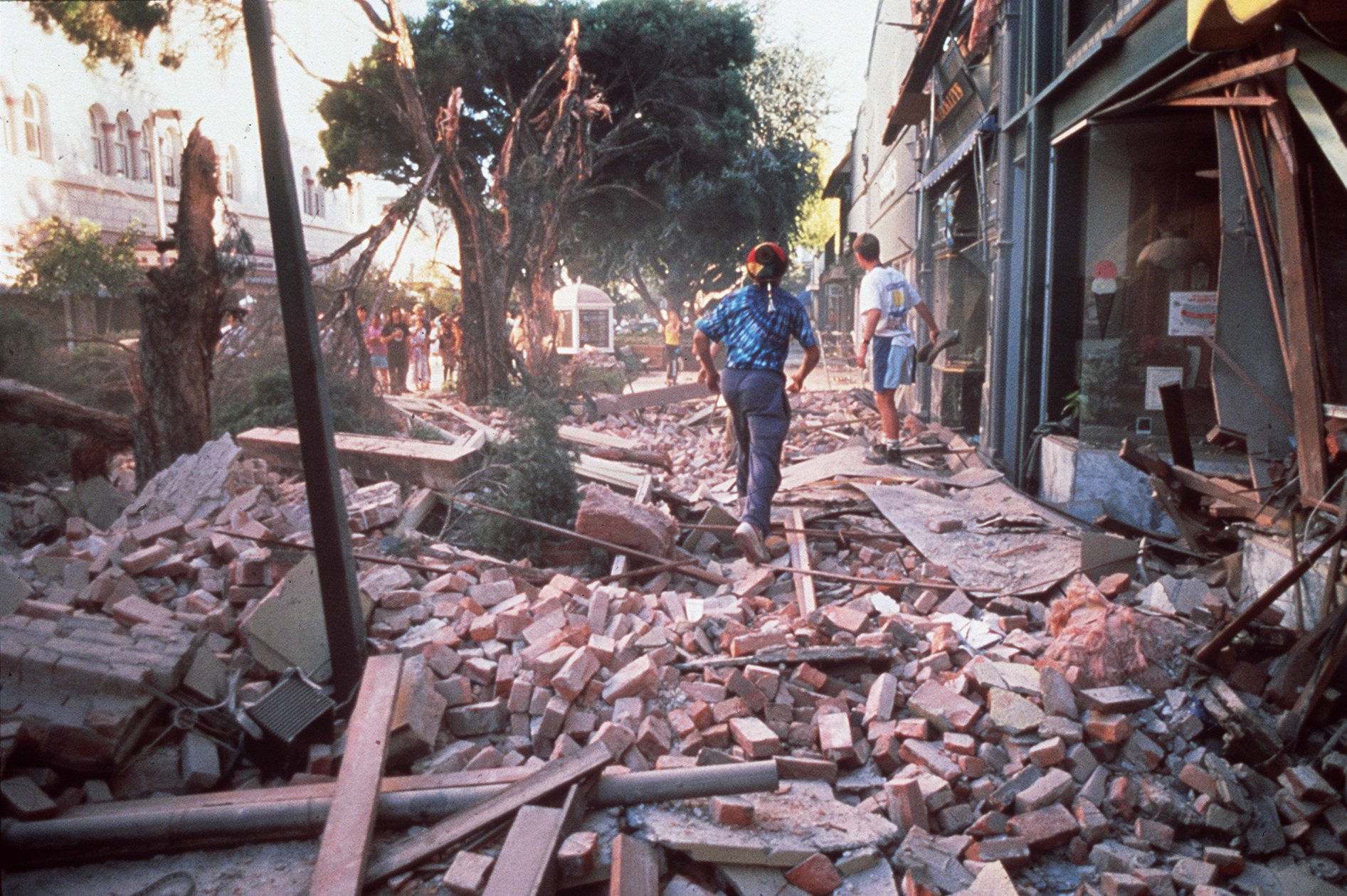 Downtown Santa Cruz after 1989 earthquake