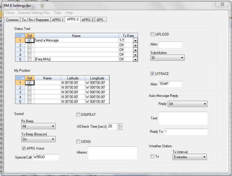 Kenwood D710 APRS Settings 2